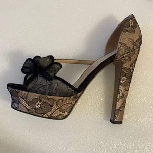 Valentino Garavani lace bow platform sandals